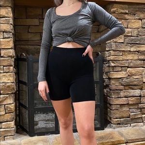 Long Sleeve Brandy Melville Grey Top